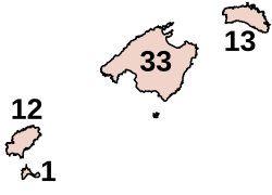Nombre de sièges par circonscription.