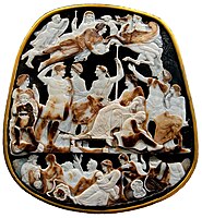 Gema kot Velika kameja Francije, okoli leta 23, z alegorijo Avgusta in njegove družine