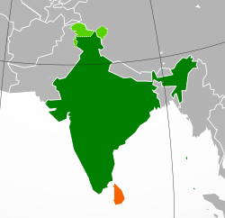 Peta memperlihatkan lokasiIndia and Sri Lanka