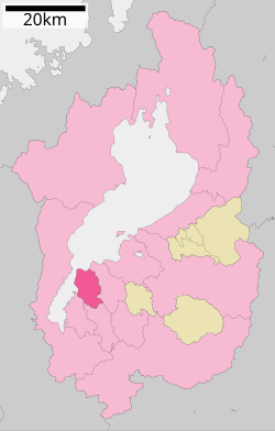 Location of Moriyama in Shiga Prefecture