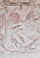 Knee strike at a distracted opponent. Bas-relief from a mural in Angkor Wat ruins.
