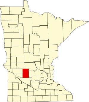 Map of Minnesota highlighting Kandiyohi County