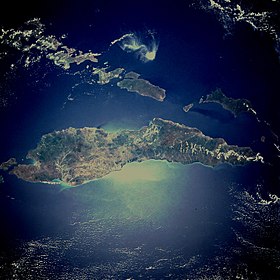 Vue par satellite de l'île.