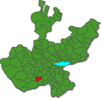 Location o the municipality in Jalisco