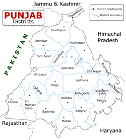 District map of East Punjab