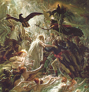 The Shadows of French Heroes who died in the wars of Liberty, received by Ossian Anne-Louis Girodet, (1802), Chateau de Malmaison