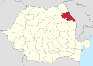 Pozicija Vaslua na karti Rumunjske