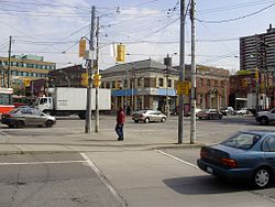 Parkdale from the southwest of Roncesvalles Avenue and The Queensway