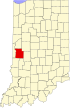 State map highlighting Parke County