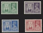 The stamp series "Victory" issued by the Government of British India to commemorate allied victory in World War II