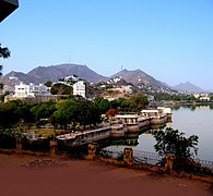 Ajmer city as seen from the lake