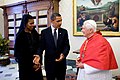 Image 6President Barack Obama and First Lady Michelle Obama meet with Pope Benedict XVI at the Vatican on July 10, 2009. (from Women in Vatican City)
