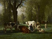Landscape with Cattle and Sheep, c. 1852–58; oil on canvas