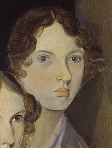 The only undisputed portrait of Brontë, from a group portrait by her brother Branwell, c. 1834[1]