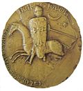 Selo equestre de Raimundo VI, conde de Toulouse com uma estrela e um crescente (século XIII)
