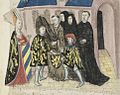 Генрих IV удаляется в монастырь. Аделаида Бургундская присутствует на изображении.