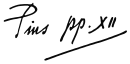 Pius XII's signature