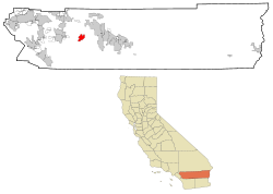 Location within Riverside County and California