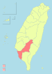 Location of Kaohsiung County in Taiwan