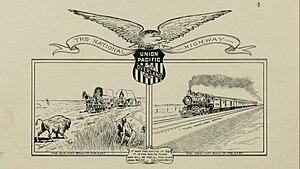 Union Pacific Overland Route promotional image, c. 1900