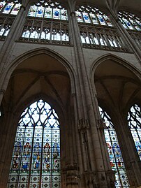 Flamboyant windows of the nave of the royal abbey-church of Saint-Ouen, Rouen (early 16th c.)