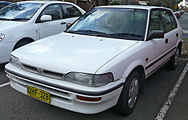 1991–1994 Holden Nova (LF) hatchback, based on the Toyota Corolla (E90).