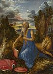 St Jerome in the Wilderness, c. 1496, oil on pearwood, 23.1 × 17.4 cm, National Gallery, London (NG6563)