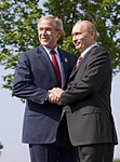 Os presidentes Bush e Putin na reunião realizada na Cidade do Cabo em junho de 2009
