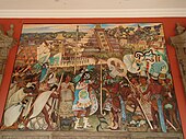 Mural showing Totonaca celebrations and ceremonies, Palacio Nacional, Mexico City