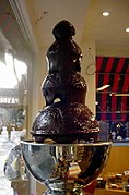 A chocolate fountain
