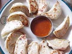 Kothey, a pan-fried momo variety from "The Bakery Cafe" in Nepal