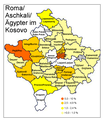 Verteilung der Roma/Aschkali/Ägypter im Kosovo