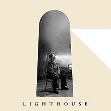 The cover of the extended play. It features an eggnog white background, centered by a grey-filtered Gen Hoshino within a shape mimicking the body of a lighthouse; pure white comes out near the lighthouse's top right, breaking the eggnog white background, imitating the lighthouse's light. Below is the EP's title, spelt in all caps.
