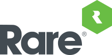 Company logo: "Rare" in grey under a stylised green hexagon