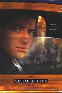 The theatrical release poster for School Ties, showing the main character, David Greene, with the film's tagline above.