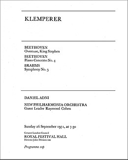 printed programme with no graphics, stating venue, date and programme