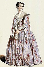 young, dark-haired white woman in medieval court costume