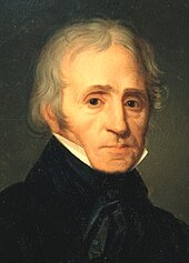 oil painting of head and shoulders of white man in early 19th-century costume, with receding grey hair and neat side-whiskers