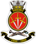Ship's badge for Vengeance, in the RAN format