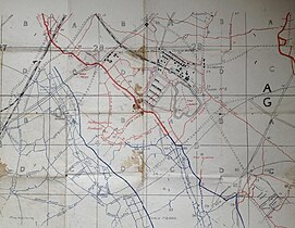 Second trench map showing British lines, carried by Vickers.