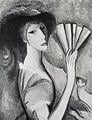 1912, Femme à l'éventail (Woman with a Fan), black and white photograph published in Albert Gleizes, Jean Metzinger, Du "Cubisme", Edition Figuière, Paris, 1912