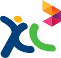 Previous XL logo used from 25 June 2004 until 28 October 2014. This version had the logo italized in September 2006 and an Axiata tag was added on to the logo on 8 June 2009.