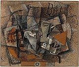 Georges Braque, 1913–14, Still Life on a Table (Duo pour Flute), oil on canvas, 45.7 × 55.2 cm, Lauder Cubist Collection, Metropolitan Museum of Art, New York