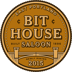 Circular logo for the Bit House Saloon