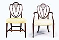 Mahogany chairs in the Hepplewhite style, made circa 1790